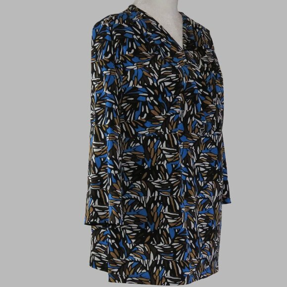 Liz & Co. Women's 3/4 Sleeve Pullover Multicolored Blouse Size 1X (C716) - Picture 3 of 6